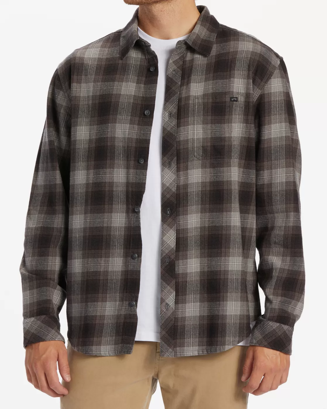 Outlet Billabong Coastline Flannel Long Sleeve Shirt RAVEN