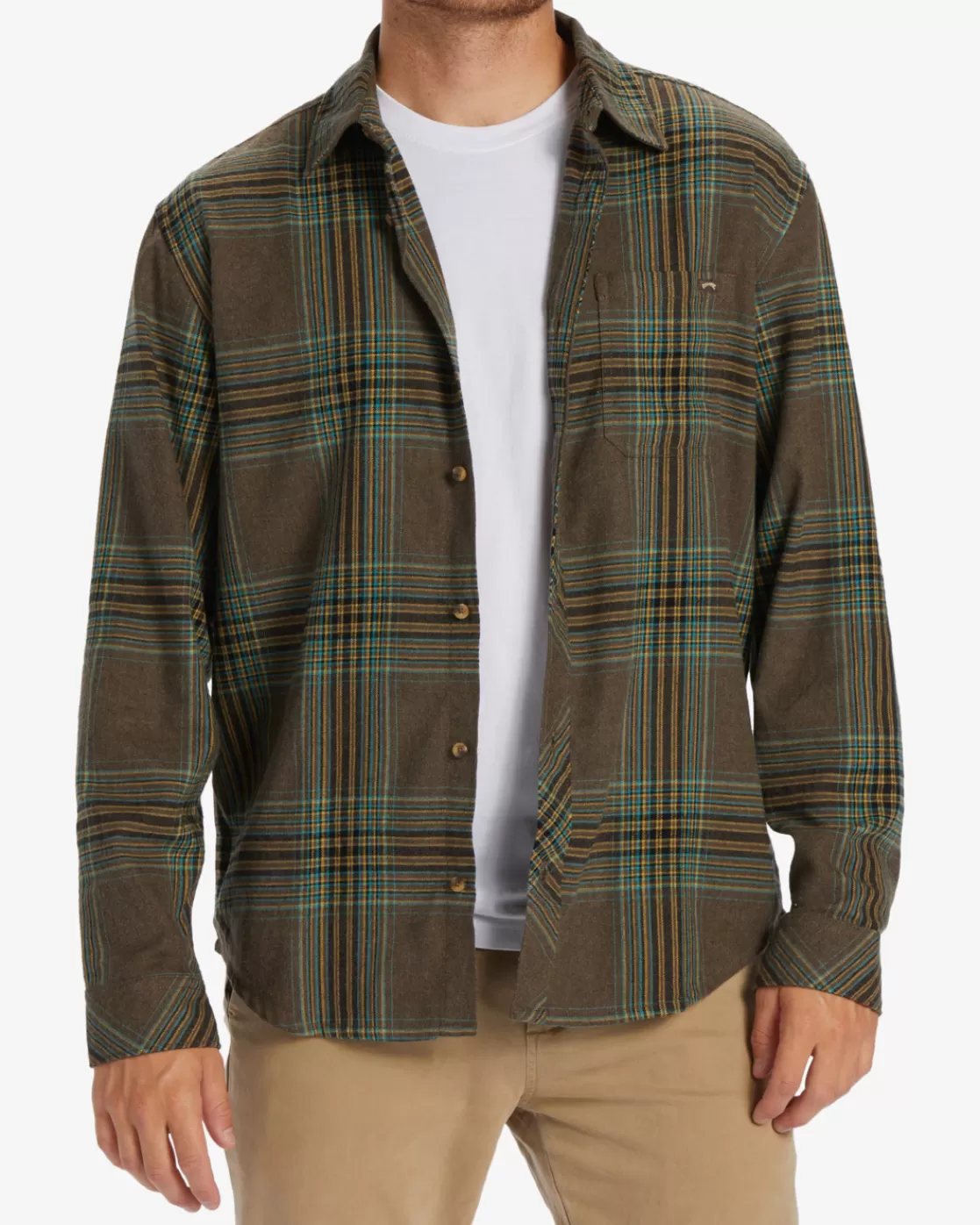 Best Sale Billabong Coastline Flannel Long Sleeve Shirt MOCHA