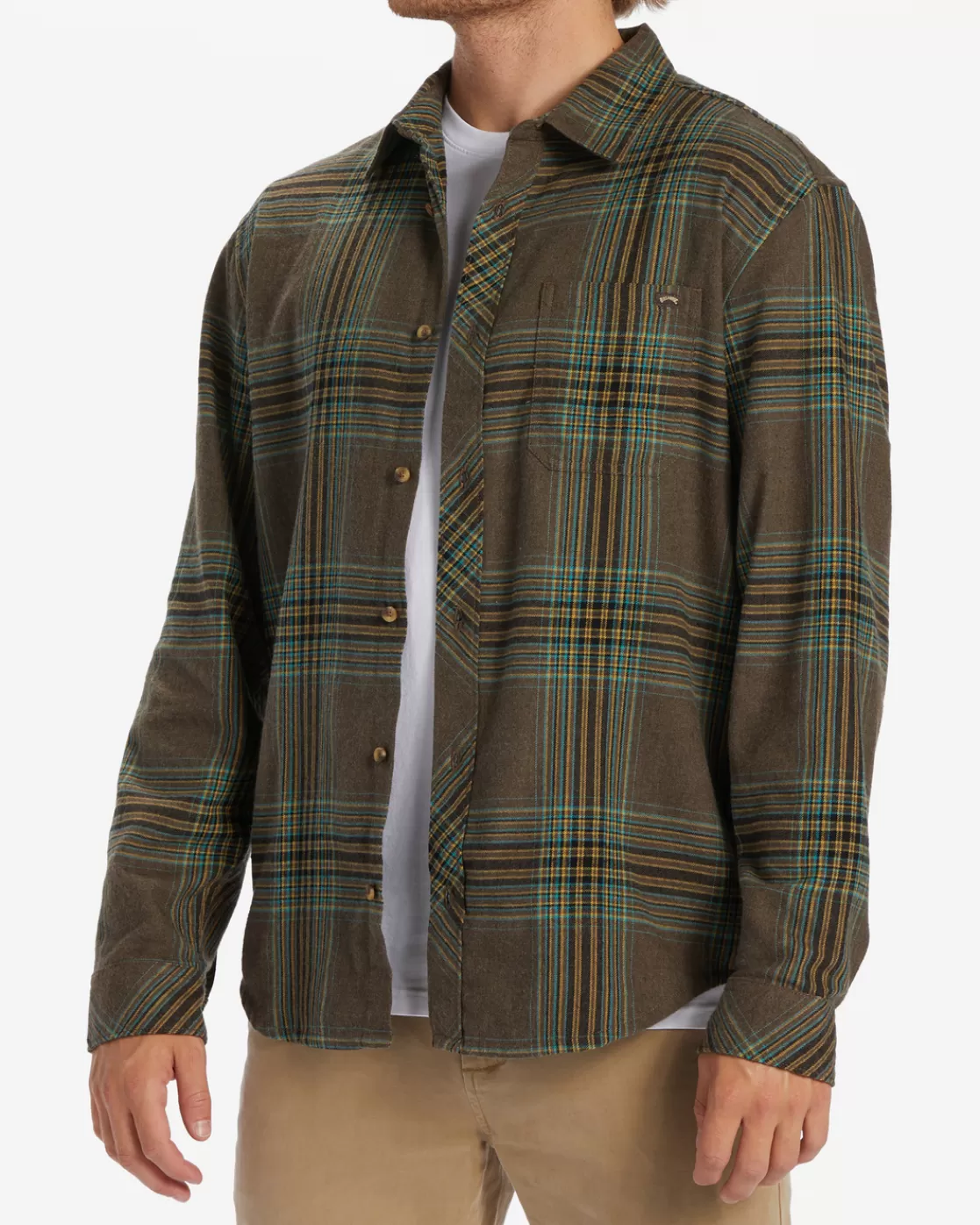 Best Sale Billabong Coastline Flannel Long Sleeve Shirt MOCHA