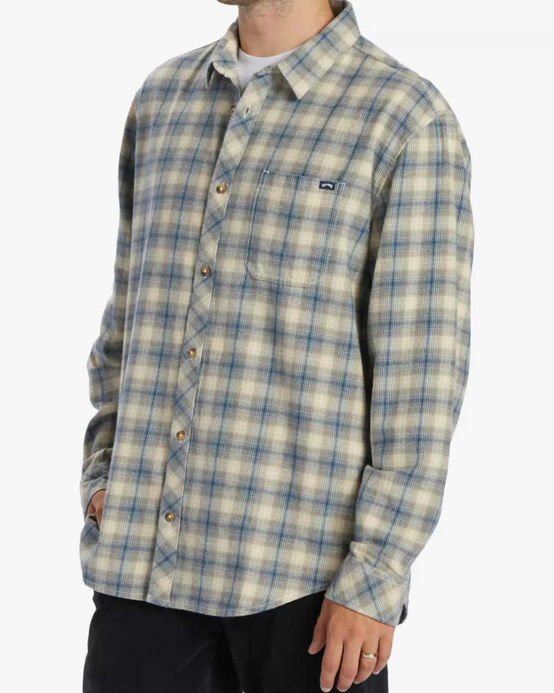 Best Sale Billabong Coastline Flannel Long Sleeve Shirt NORTH SEA