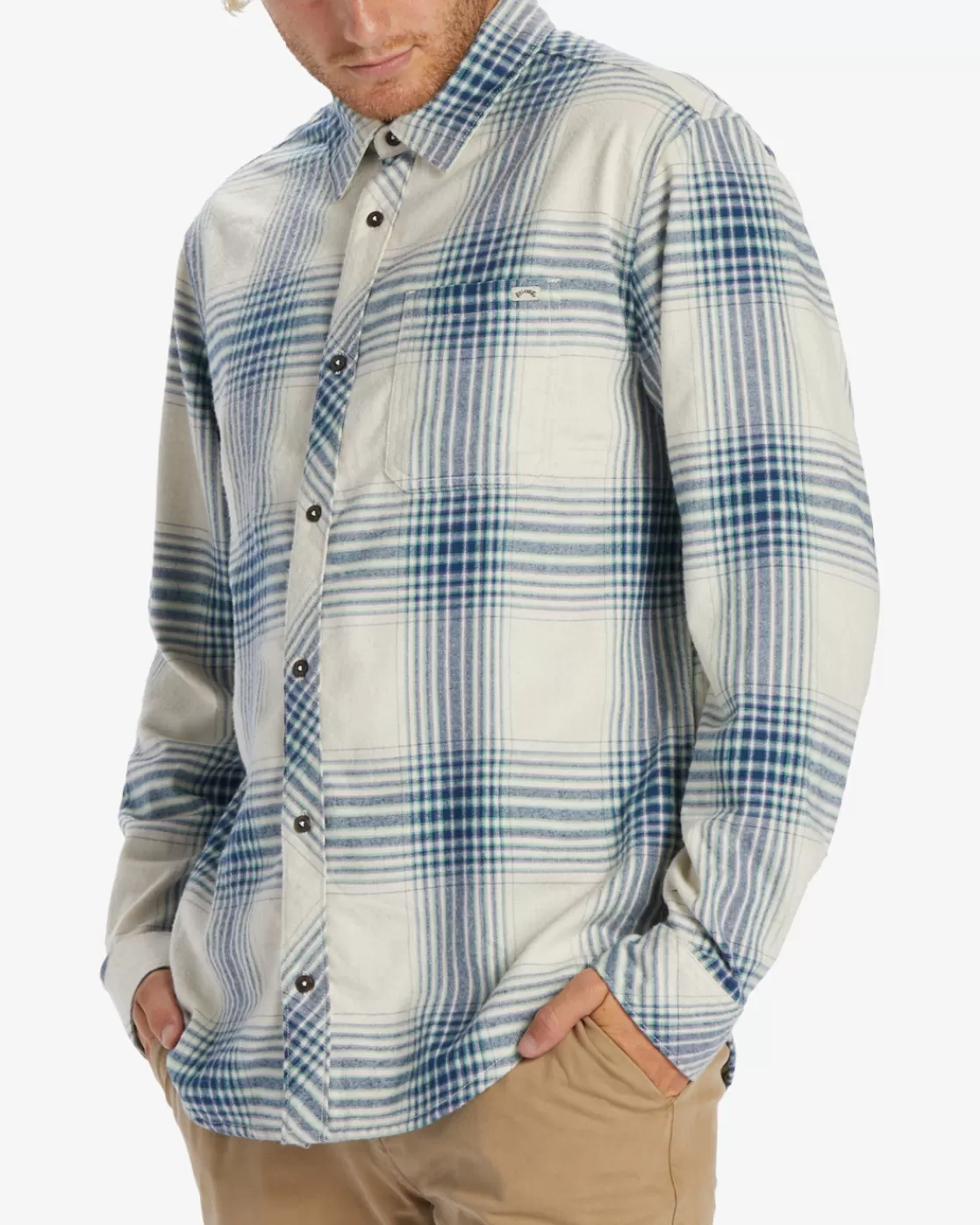 Fashion Billabong Coastline Flannel Long Sleeve Shirt STONE