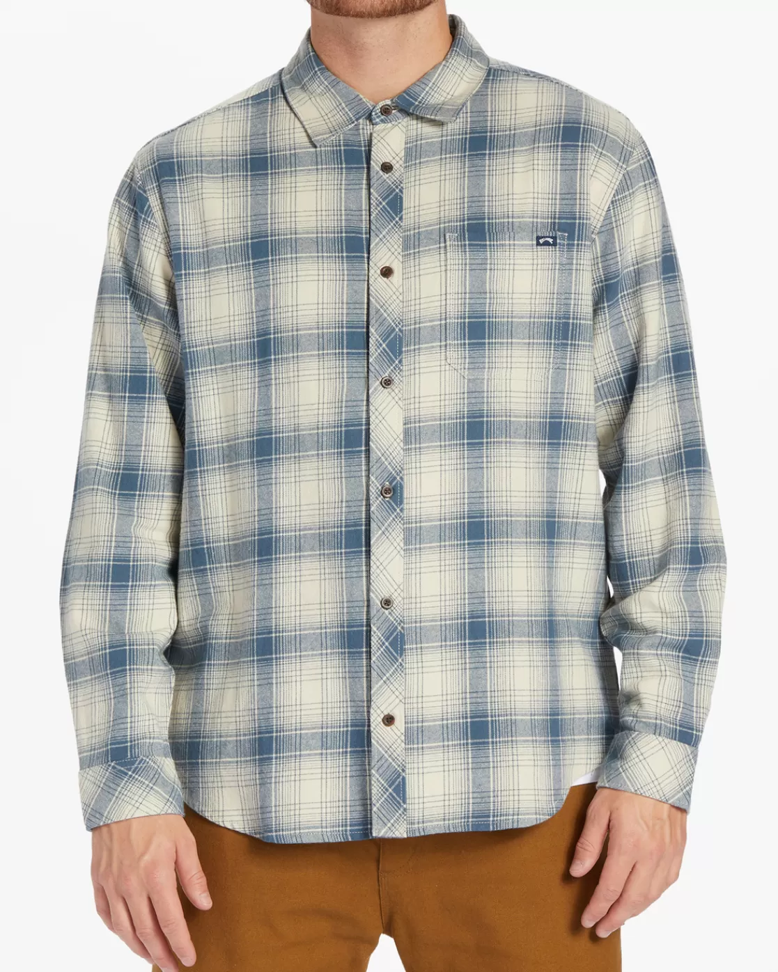 Clearance Billabong Coastline Flannel Long Sleeve Shirt OYSTER