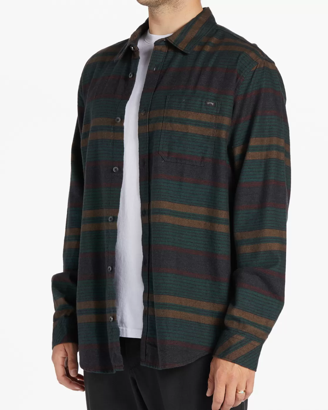 Clearance Billabong Coastline Flannel Long Sleeve Shirt JUNGLE