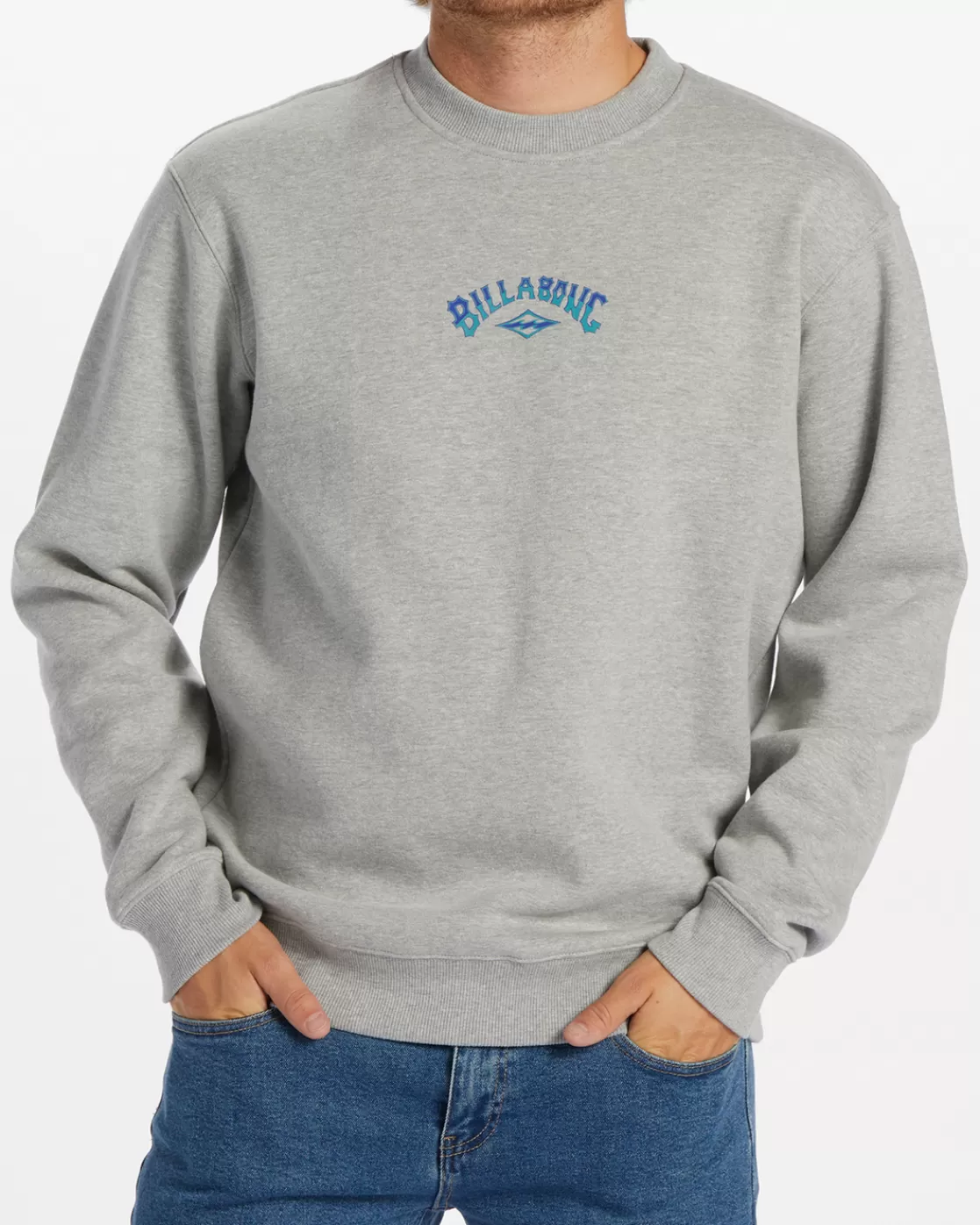 Clearance Billabong Core Arch Sweatshirt LIGHT GREY