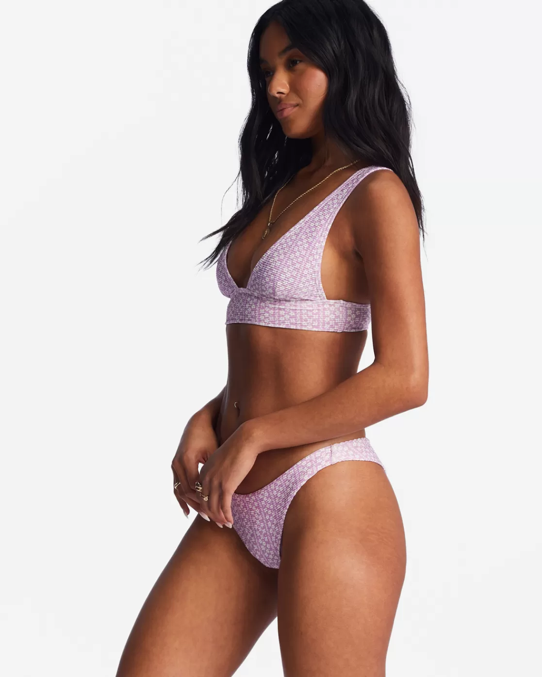 Outlet Billabong Covered In Love Tanlines Tanga Bikini Bottoms LILAC DREAM