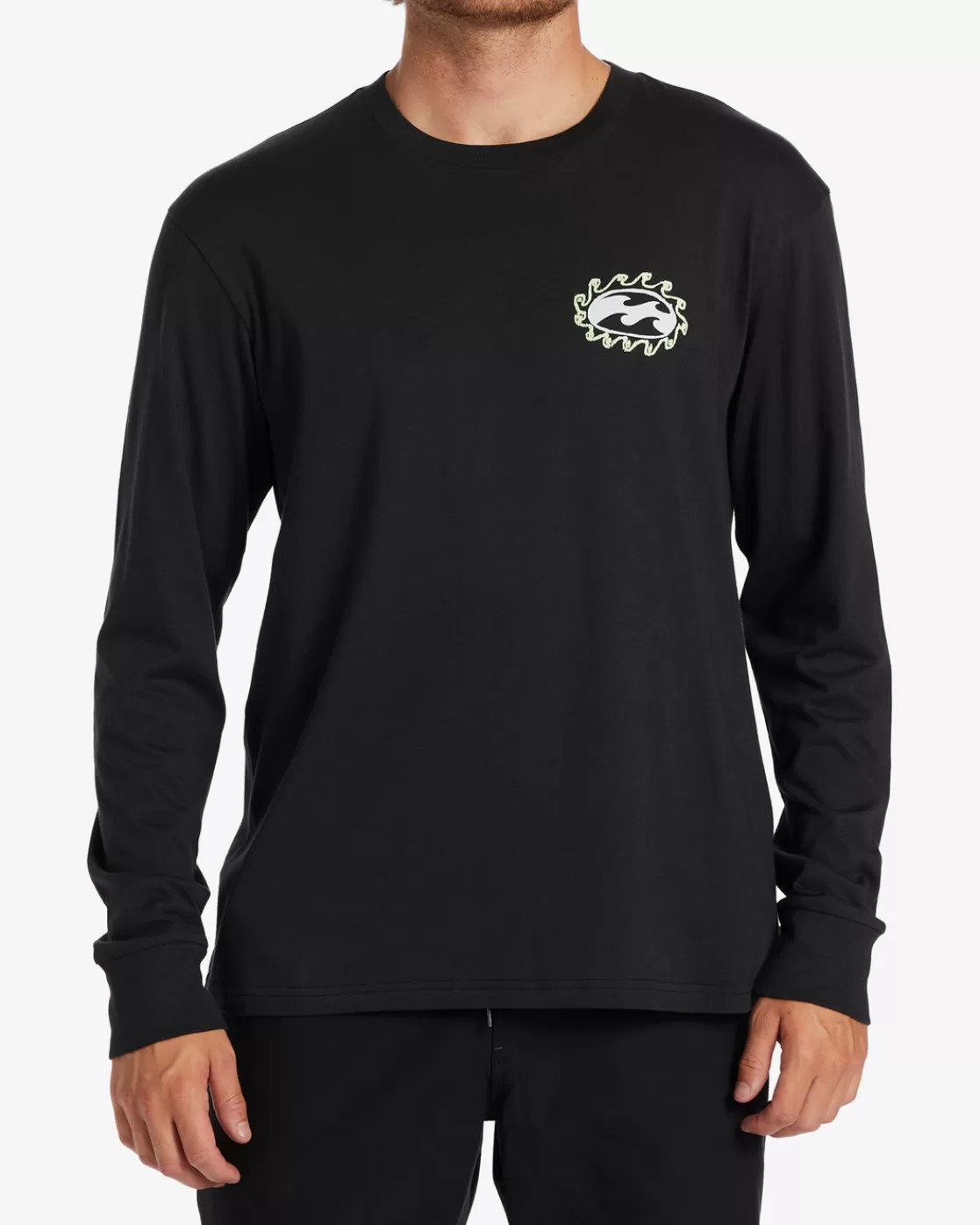 Outlet Billabong Crayon Wave Long Sleeve T-Shirt WASHED BLACK