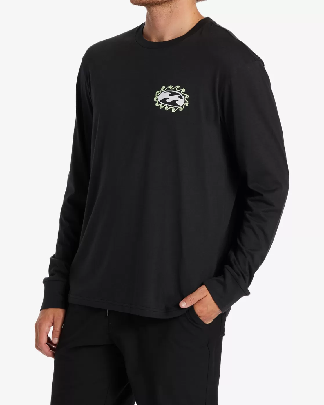 Outlet Billabong Crayon Wave Long Sleeve T-Shirt WASHED BLACK