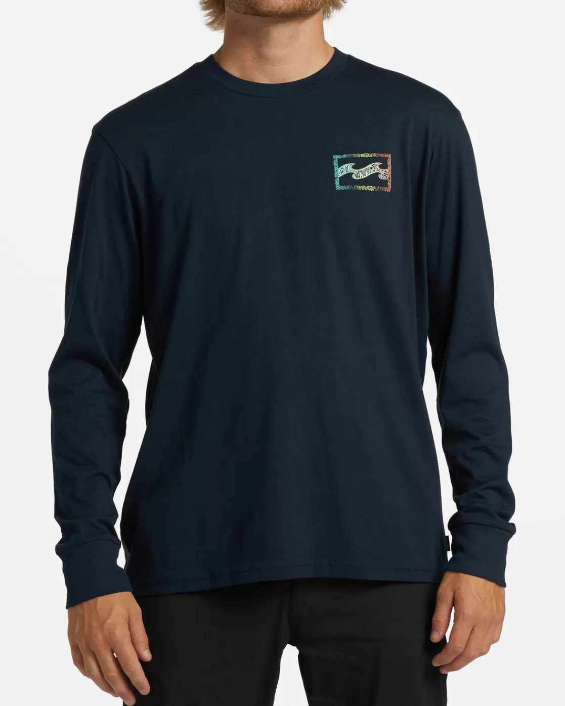 Fashion Billabong Crayon Wave Long Sleeve T-Shirt NAVY