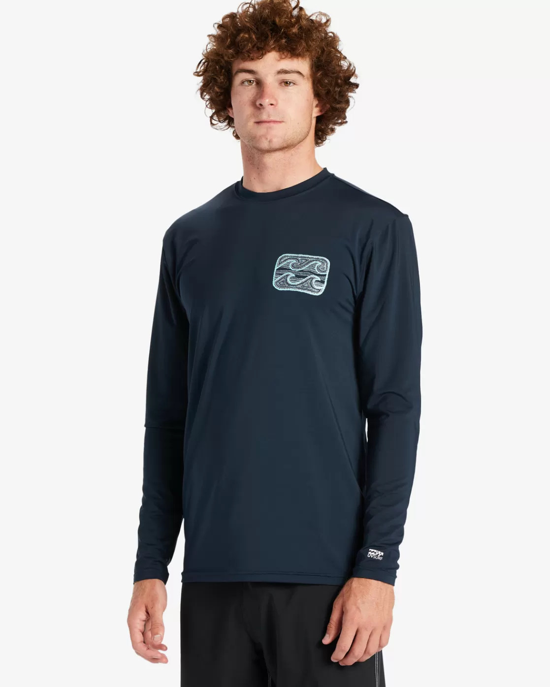 Outlet Billabong Crayon Wave Long Sleeve UPF 50 Surf T-Shirt NAVY