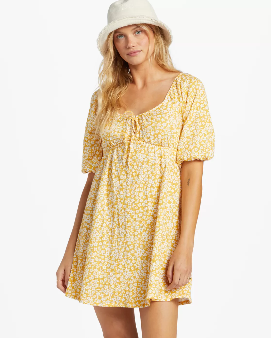 Sale Billabong Daisy Wave Dress SANDY GOLD