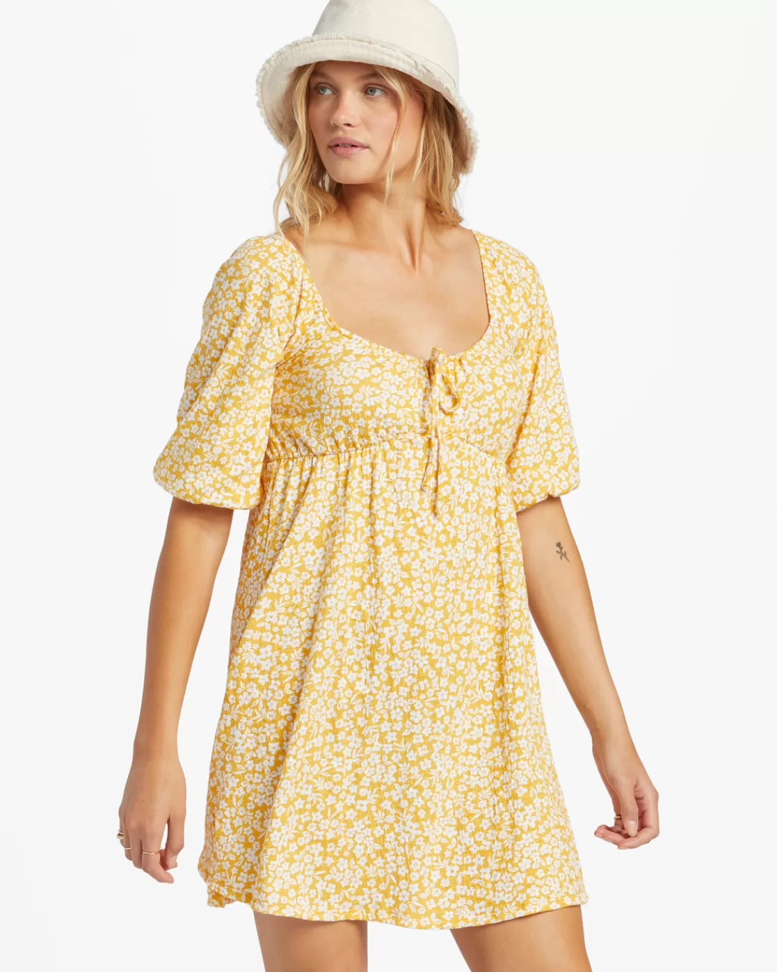 Sale Billabong Daisy Wave Dress SANDY GOLD