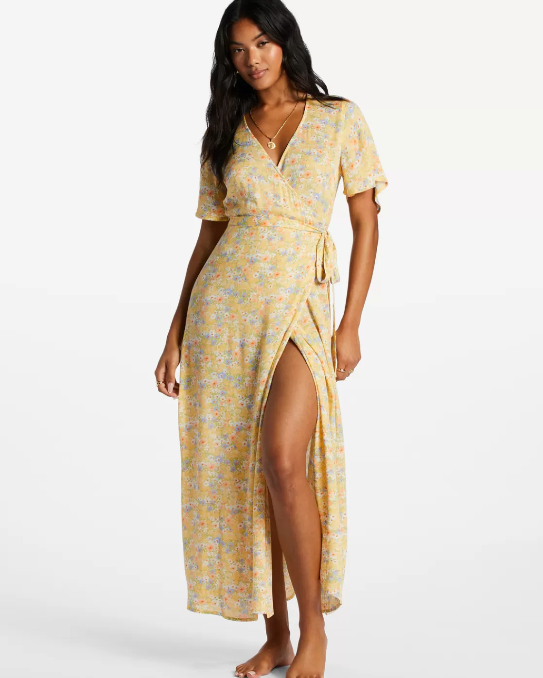 Shop Billabong Day By Day Midi Wrap Dress MULTI