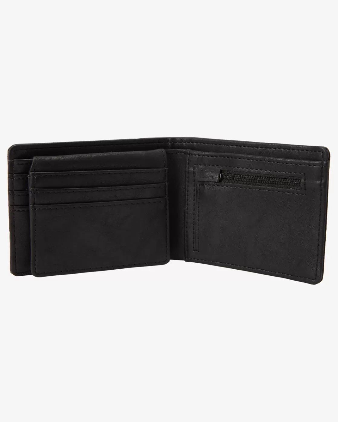 Online Billabong Dimension Faux Leather Bi-Fold Wallet BLACK GRAIN