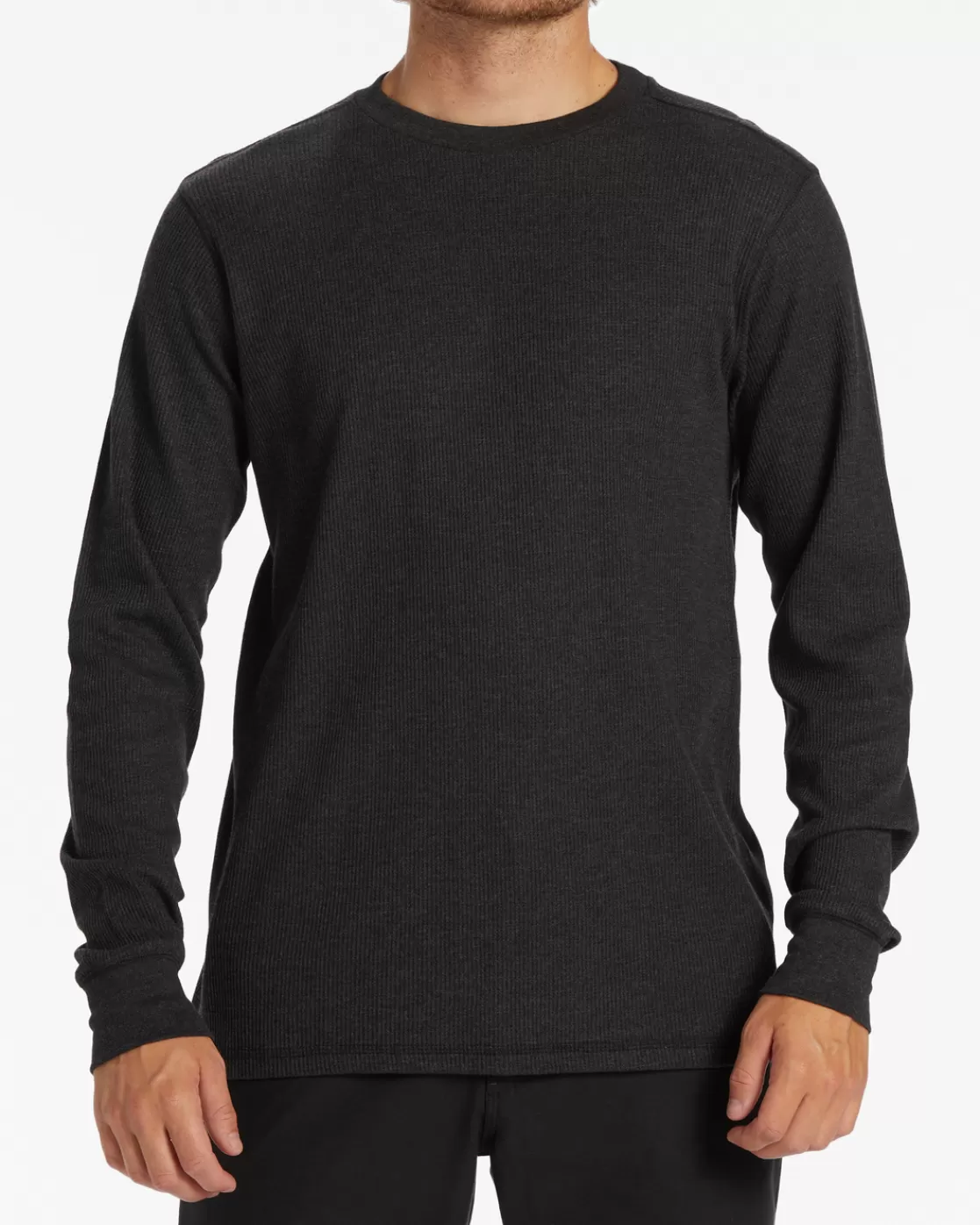 New Billabong Essential Long Sleeve Thermal Top BLACK HEATHER