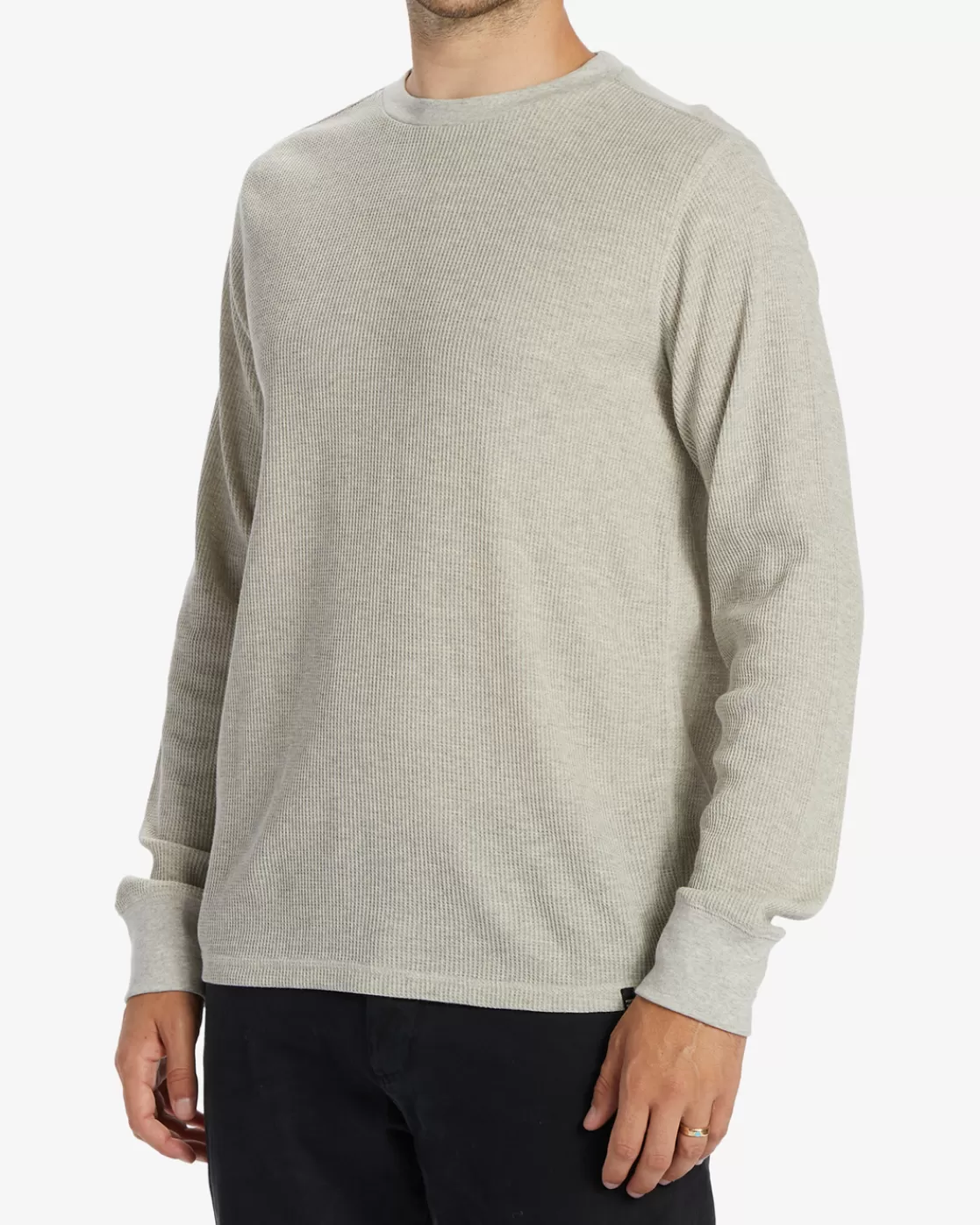 New Billabong Essential Long Sleeve Thermal Top LIGHT GREY HEATHER