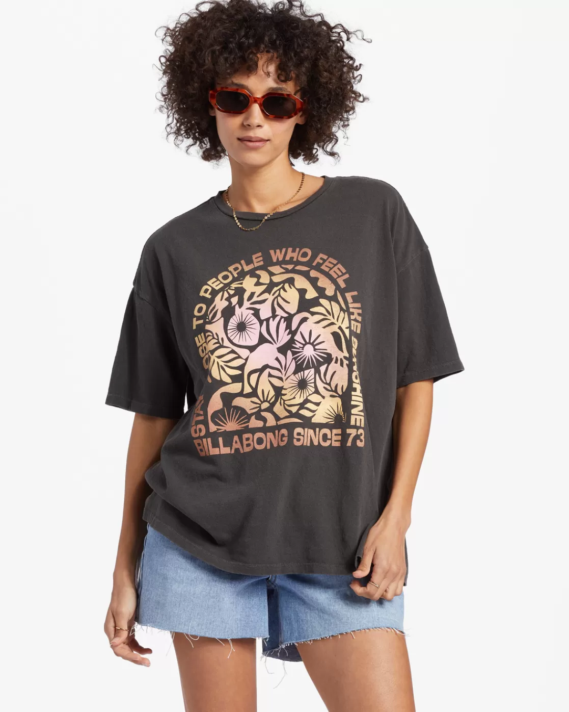 Best Billabong Feel Like Sunshine T-Shirt OFF BLACK