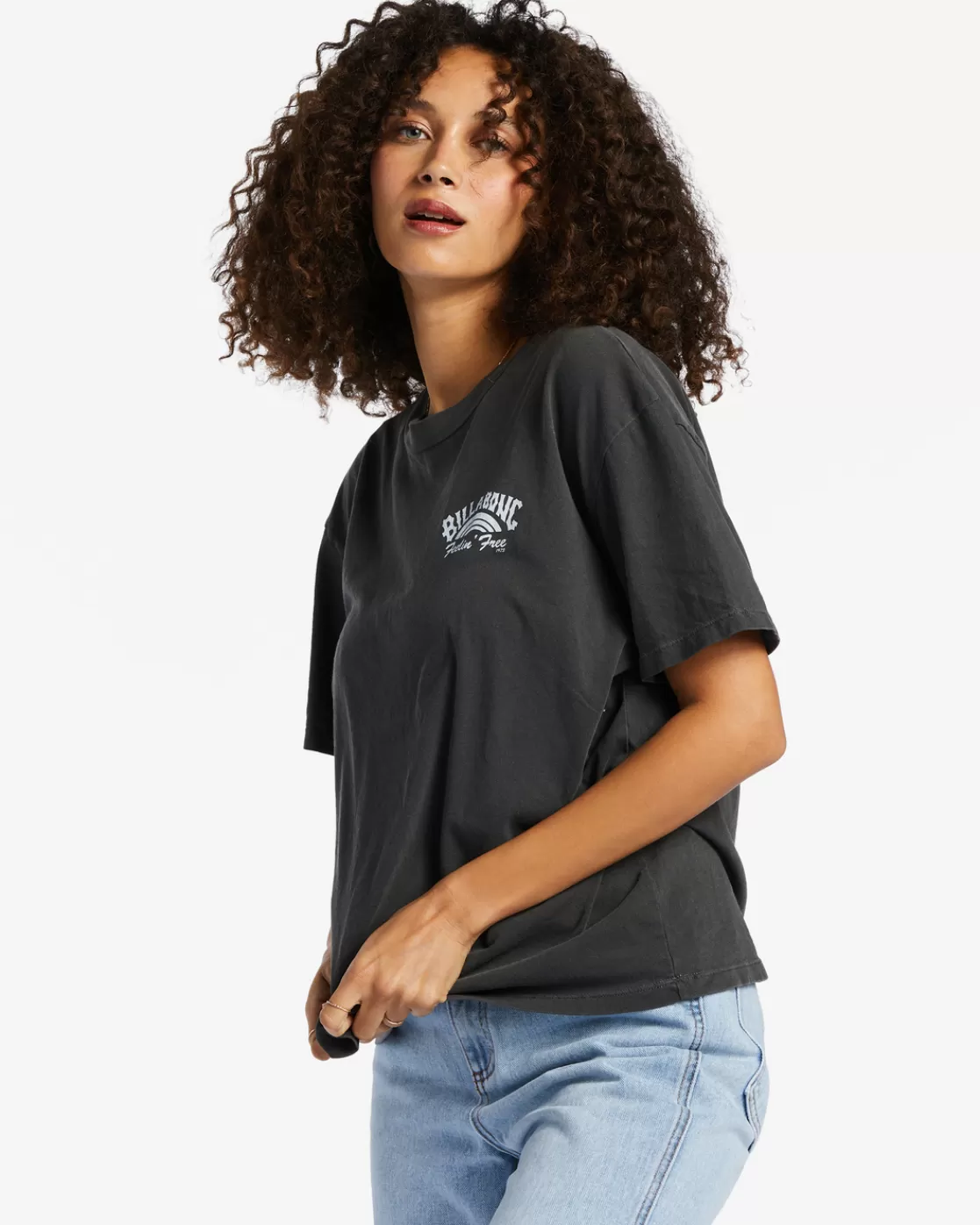 Clearance Billabong Feelin Free T-Shirt OFF BLACK