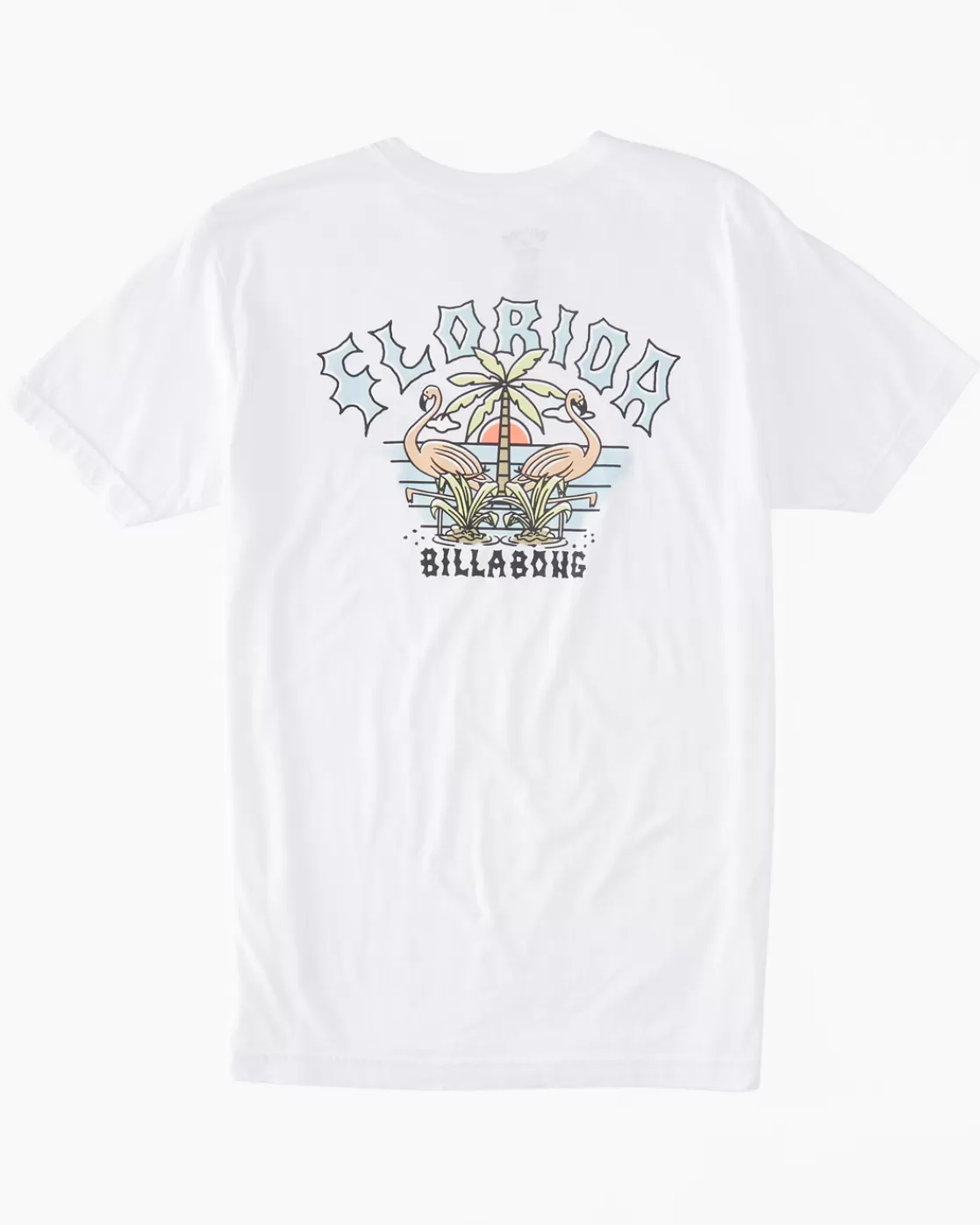 Clearance Billabong Flamingo Arch T-Shirt WHITE