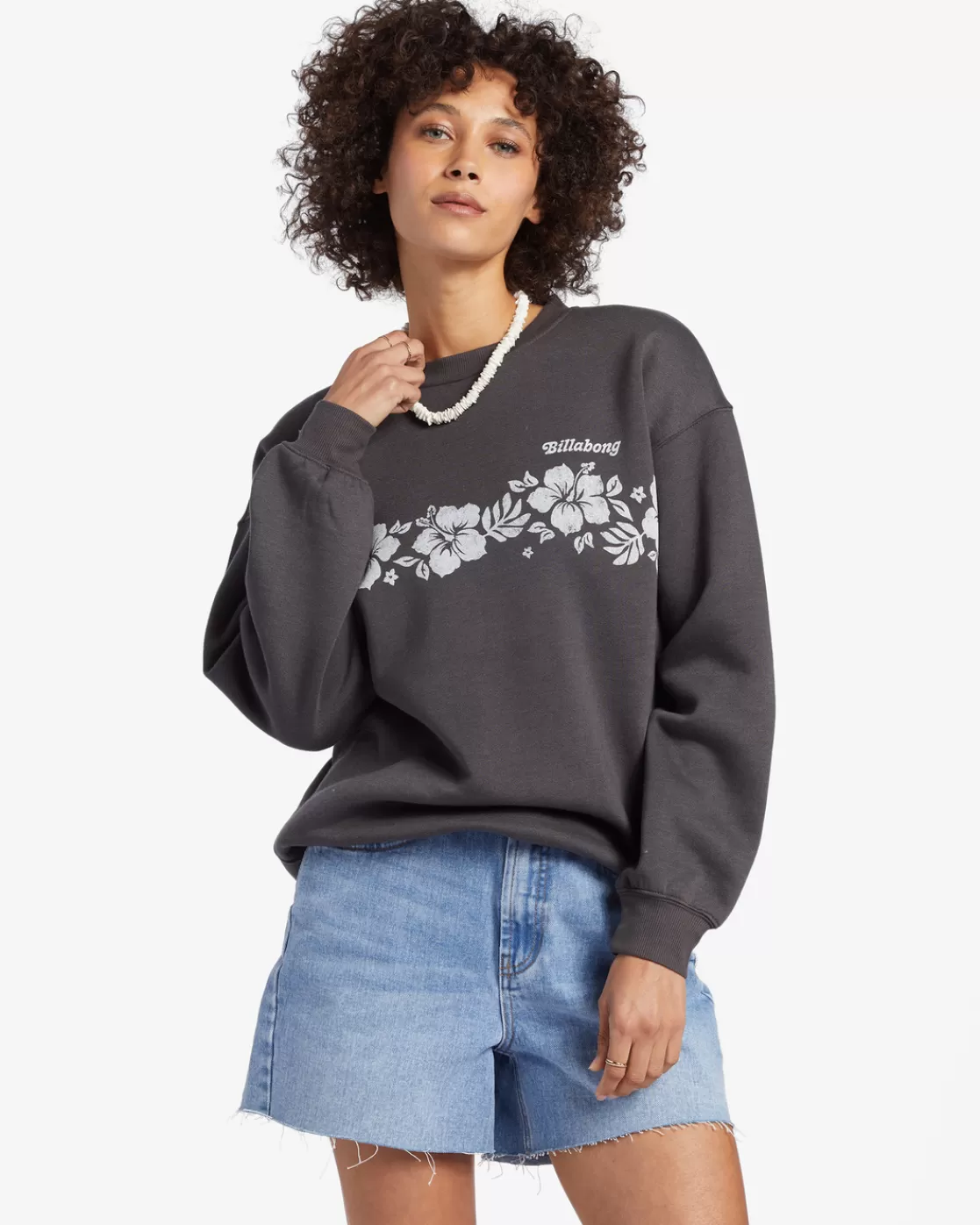 Clearance Billabong Forget Me Not Sweatshirt OFF BLACK