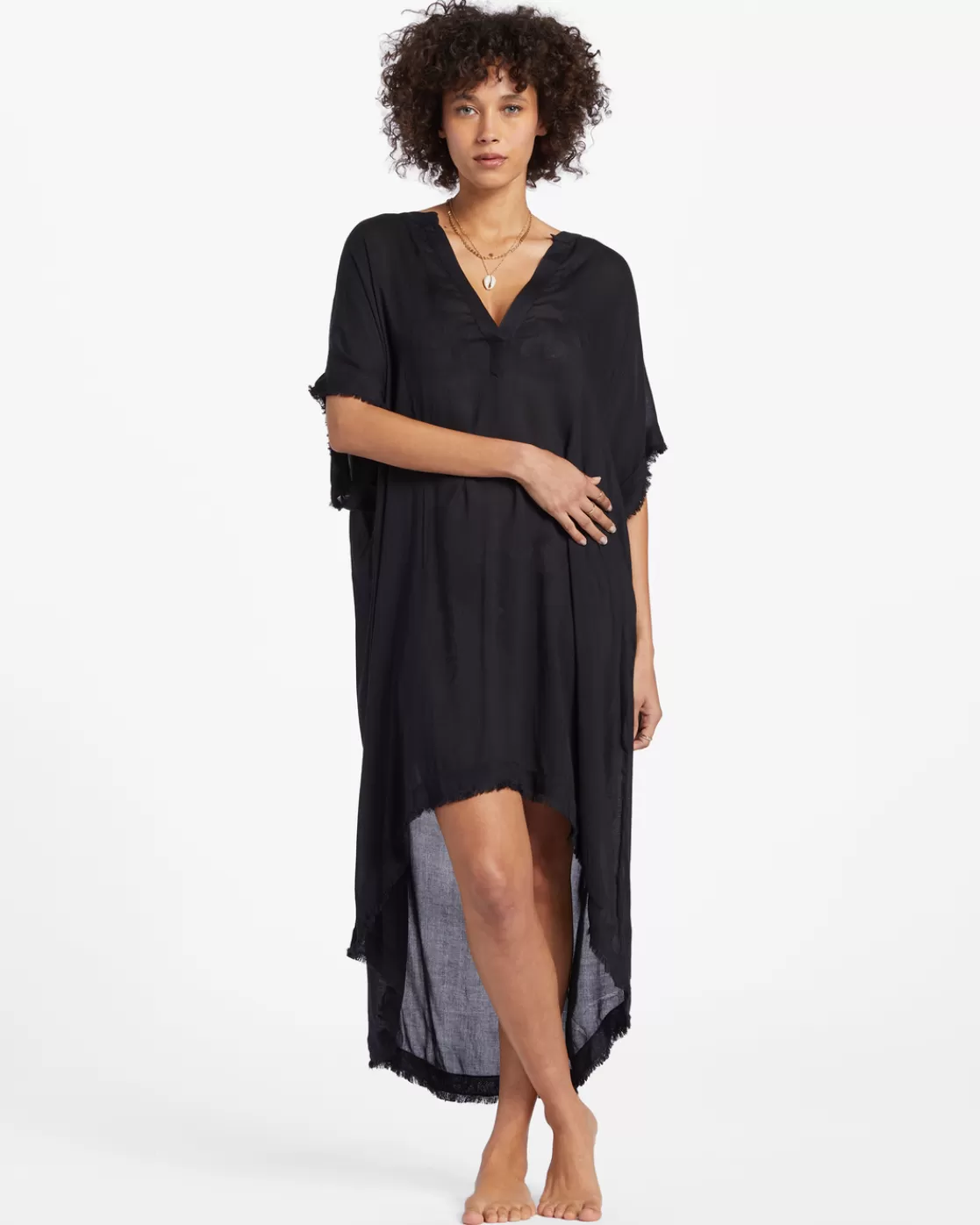 Fashion Billabong Found Love Midi Beach Cover-Up BLACK PEBBLE