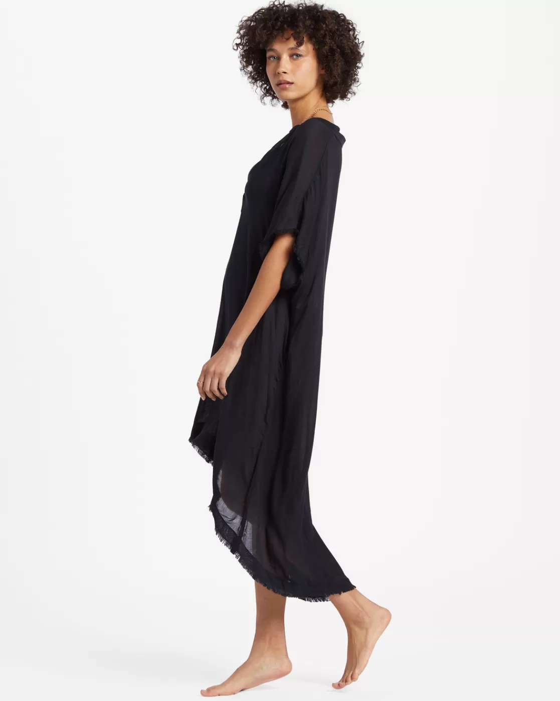 Fashion Billabong Found Love Midi Beach Cover-Up BLACK PEBBLE