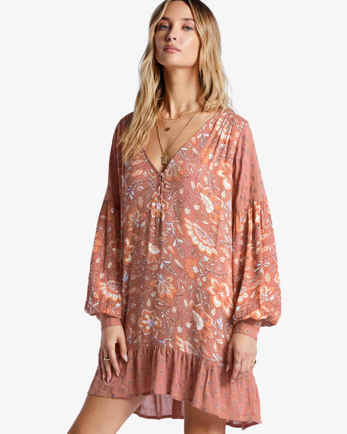 Flash Sale Billabong Free As Can Be Babydoll Dress ROSE DAWN