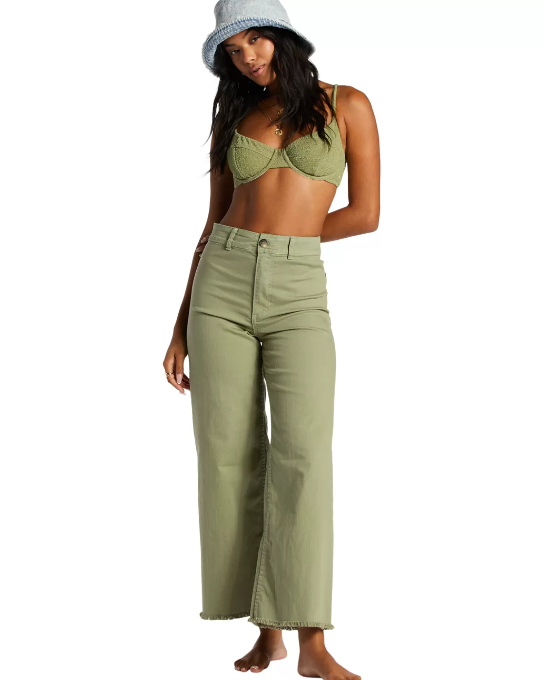 Best Sale Billabong Free Fall High-Waist Pants GREEN EYES