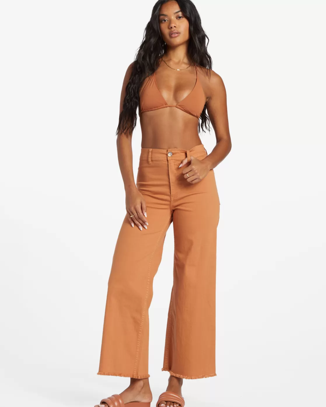 New Billabong Free Fall High-Waist Pants TOFFEE