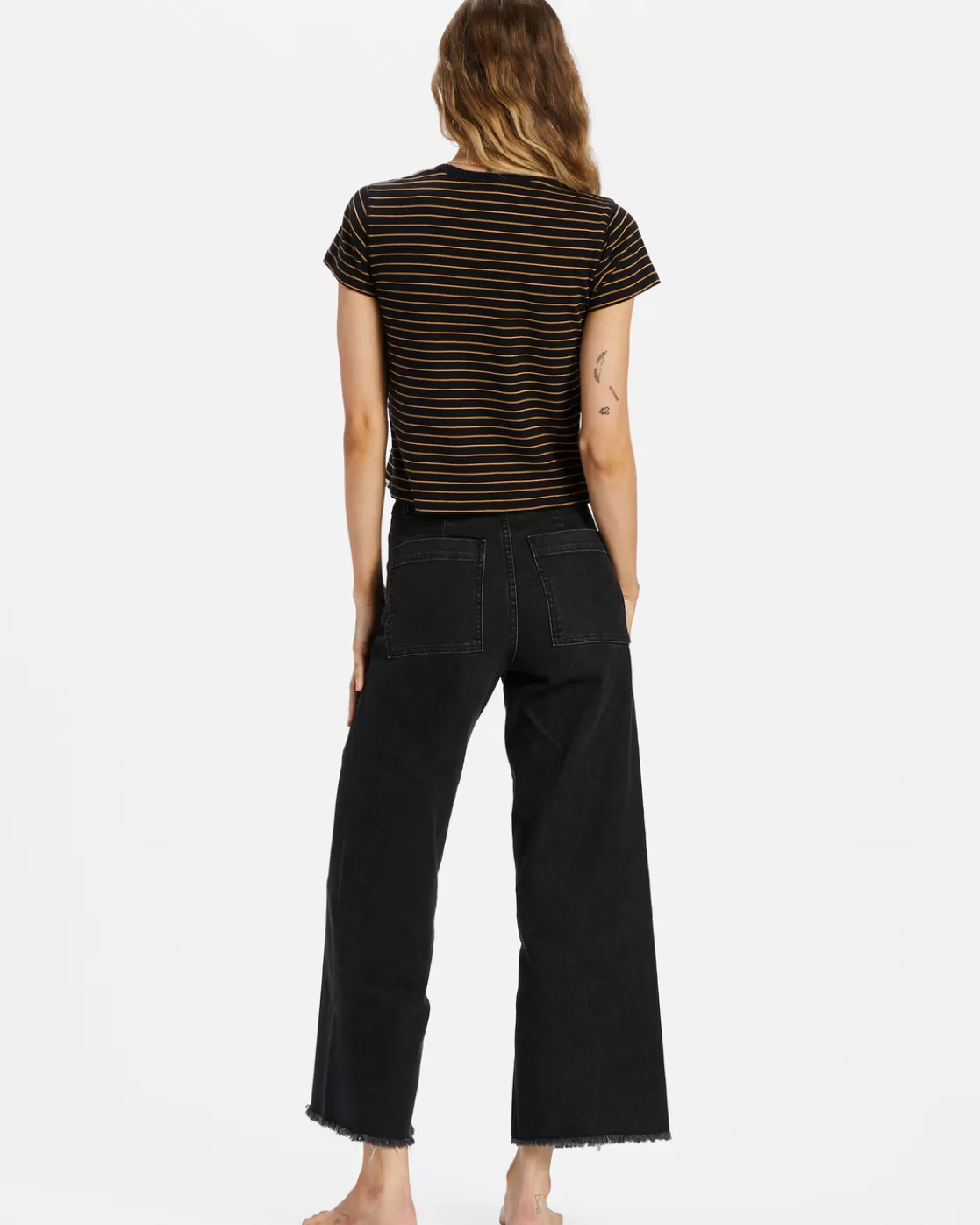 New Billabong Free Fall Wide-Leg Pants BLACK