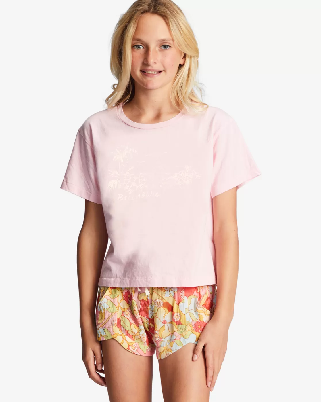 Shop Billabong Girl's 4-16 Spread Kindness T-Shirt SOFT PINK