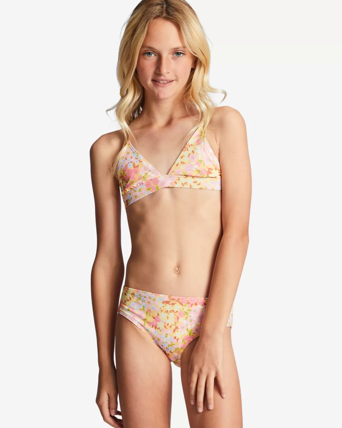 Online Billabong Girl's 4-16 Spring Daydream Triangle Two-Piece Bikini Set GOLDEN PEACH