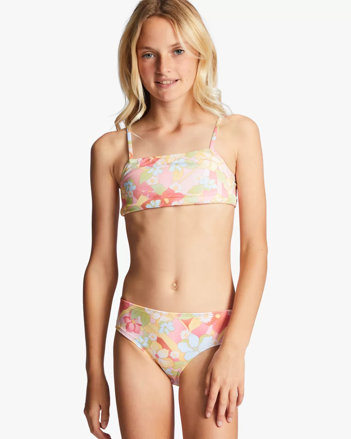 Flash Sale Billabong Girl's 4-16 Sunbeams Forever Reversible Two-Piece Swim Set MULTI