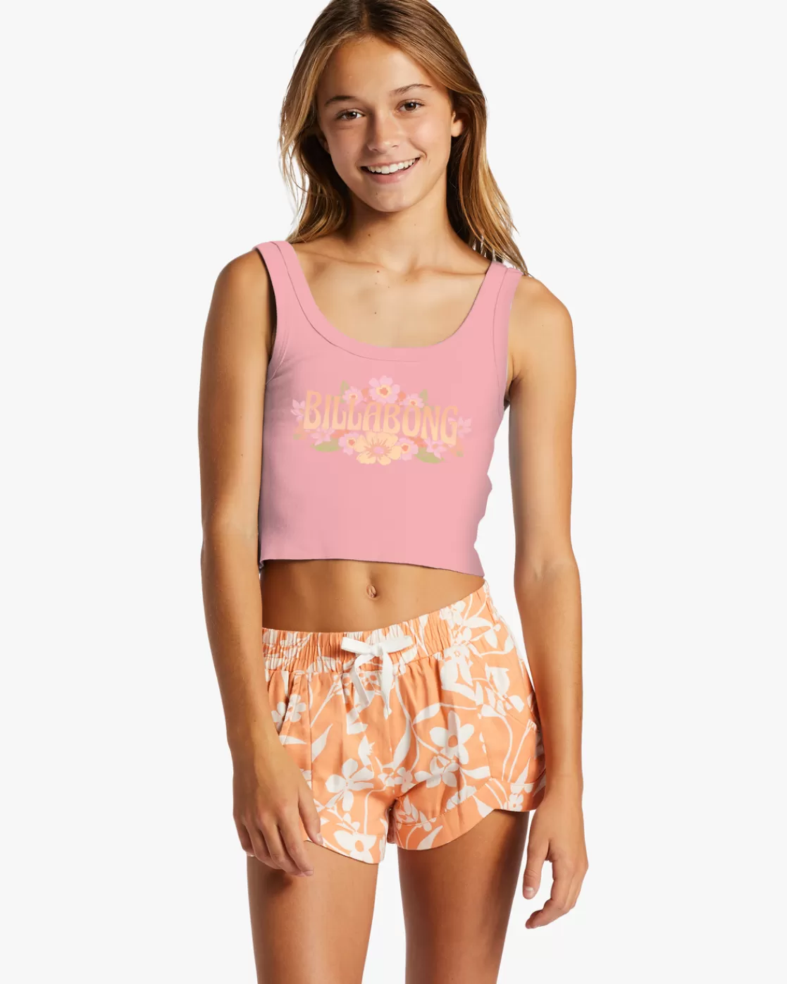 New Billabong Girl's Beach Flower T-Shirt FLAMINGO