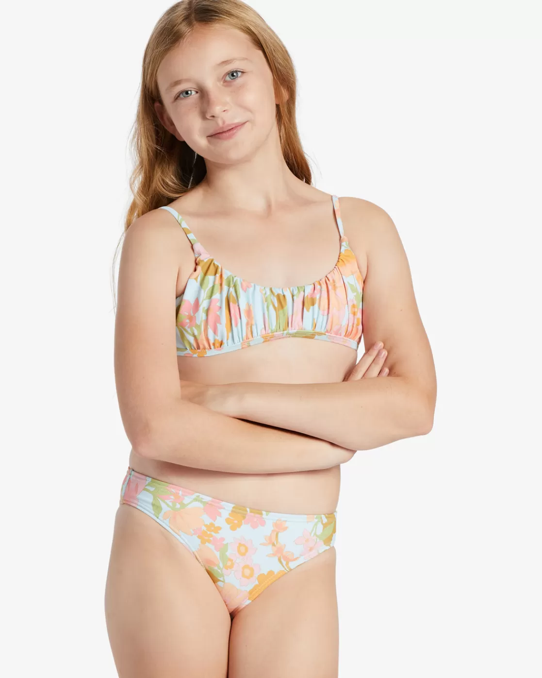 Discount Billabong Girl's Blown Away Two Piece Bralette Bikini Set MULTI