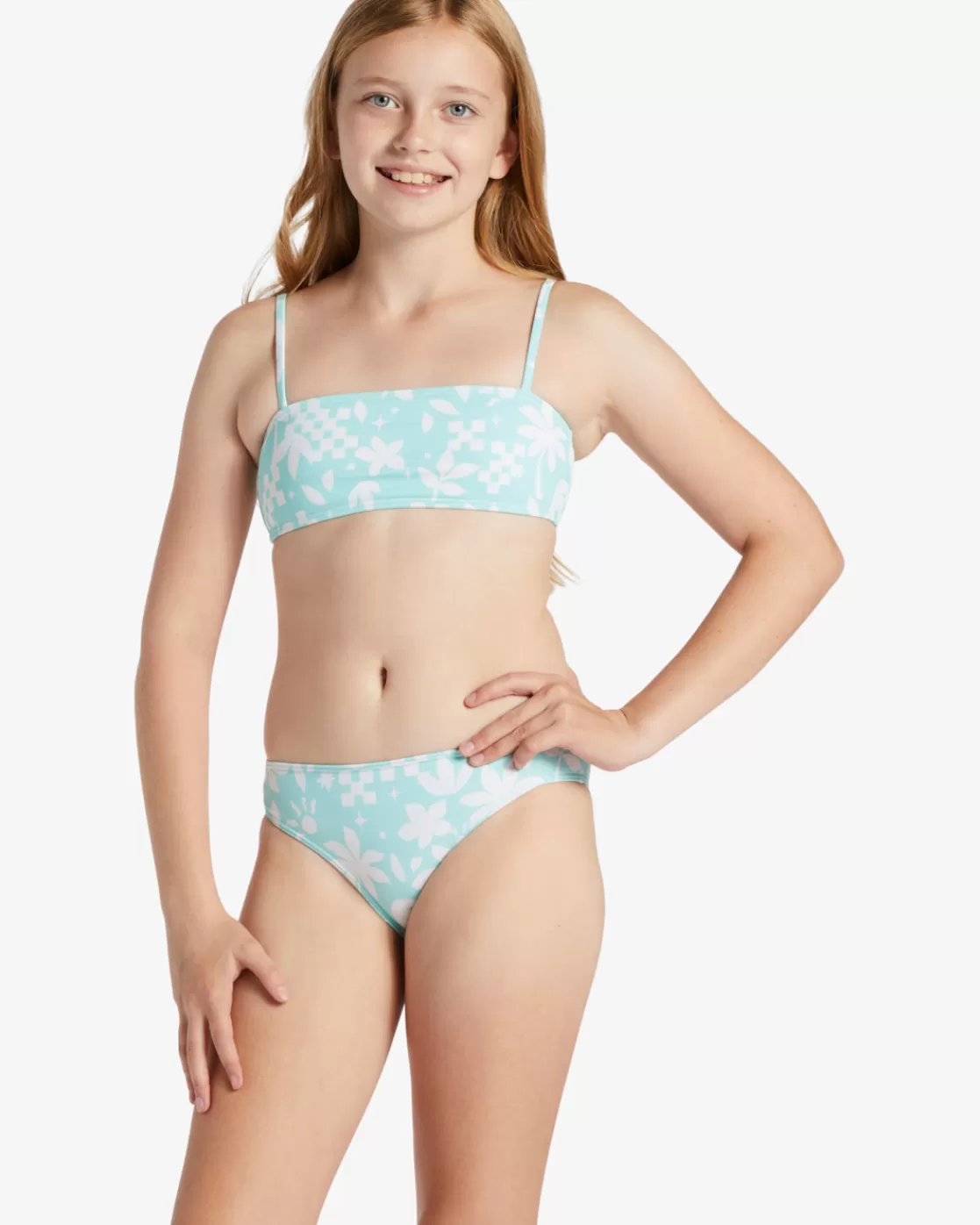 Shop Billabong Girl's Catch A Wave Two Piece Tank Bikini Set MINT CHIP