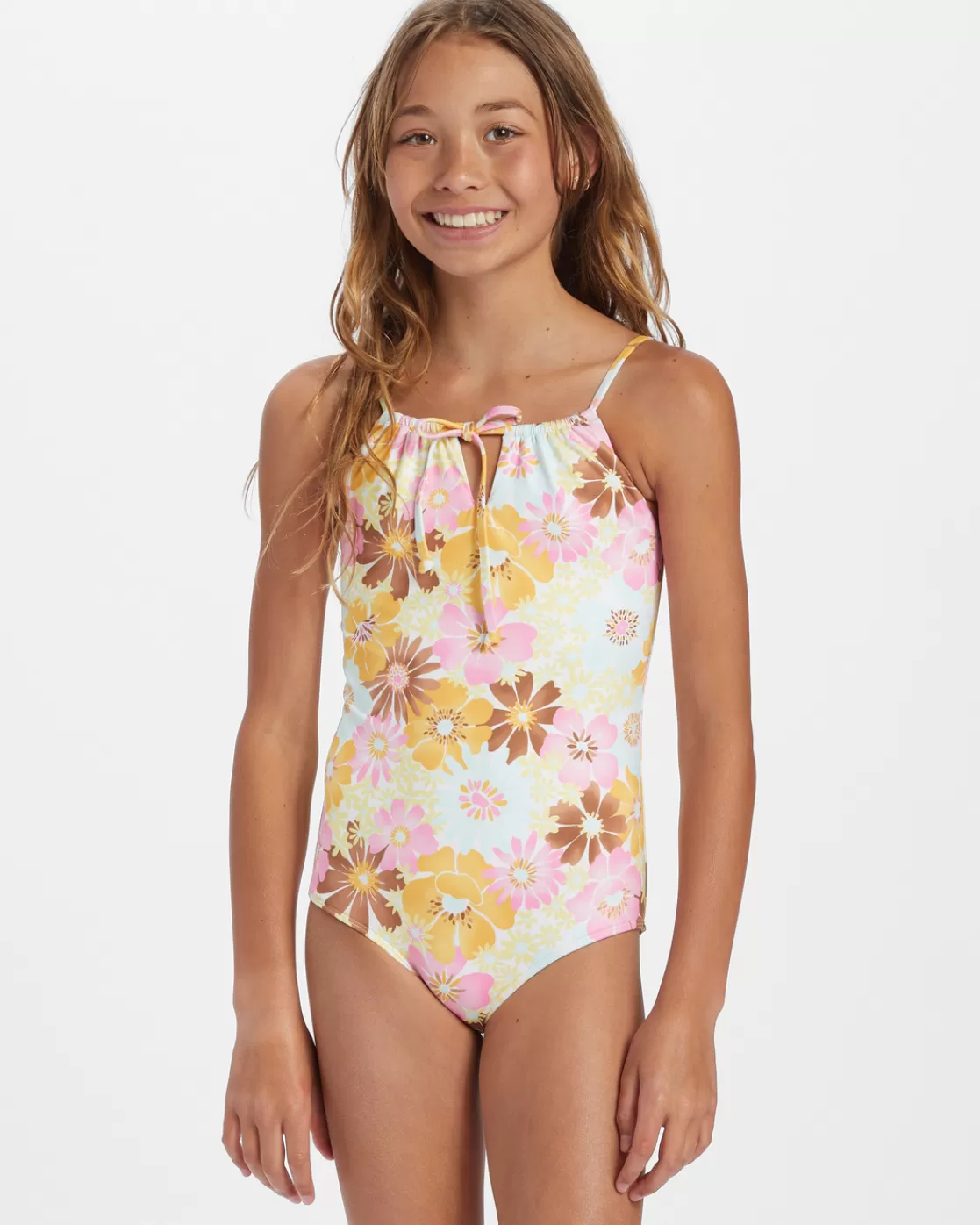 New Billabong Girl's Flower Power One-Piece Swimsuit MULTI