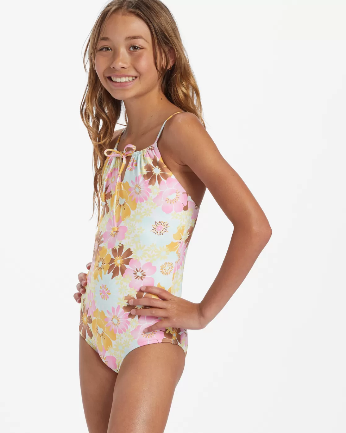 New Billabong Girl's Flower Power One-Piece Swimsuit MULTI