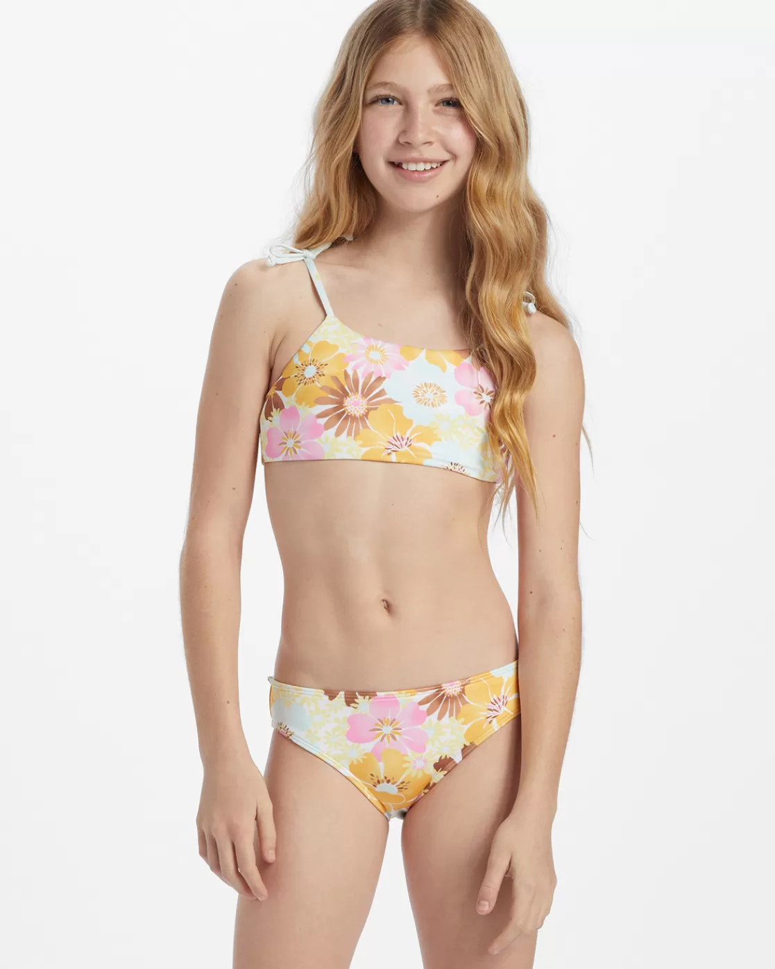 Shop Billabong Girl's Flower Power Rev Mini Crop Rashguard Swim Set MULTI