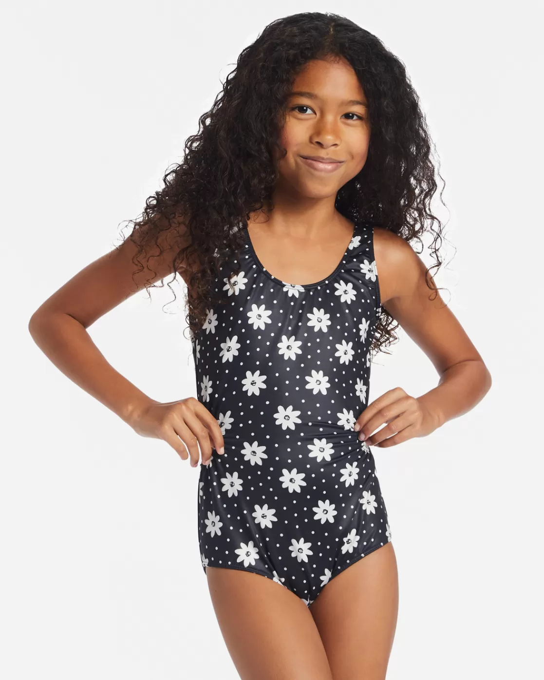 Best Billabong Girl's Flowers In The Sky One-Piece Swimsuit BLACK PEBBLE