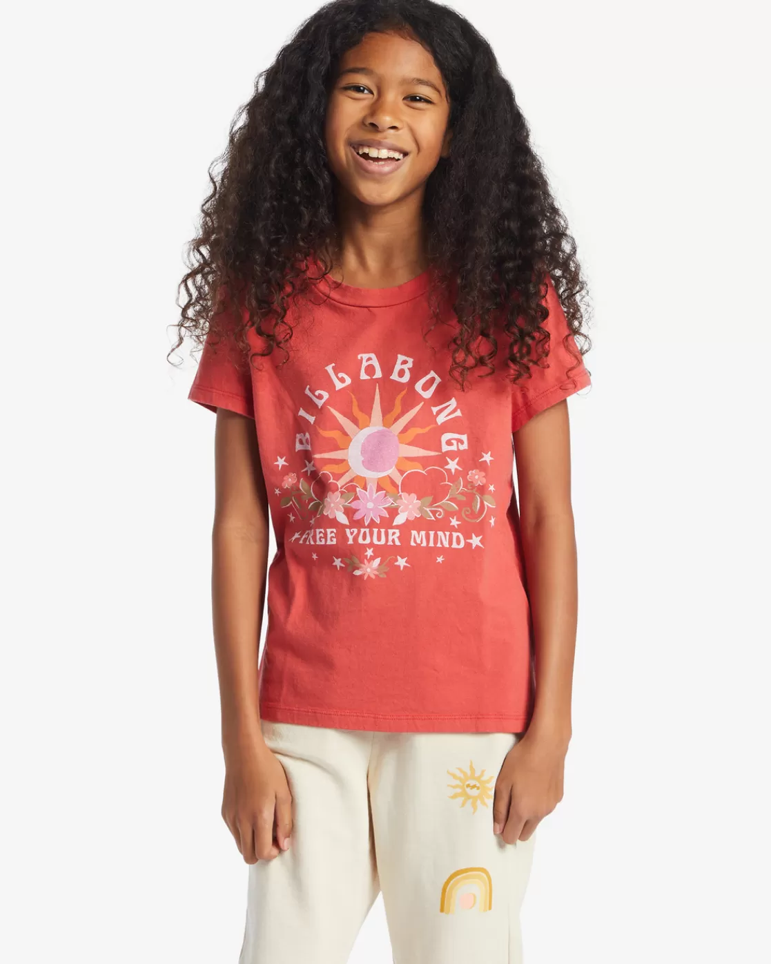 Hot Billabong Girl's Free Your Mind T-Shirt RED ROCK