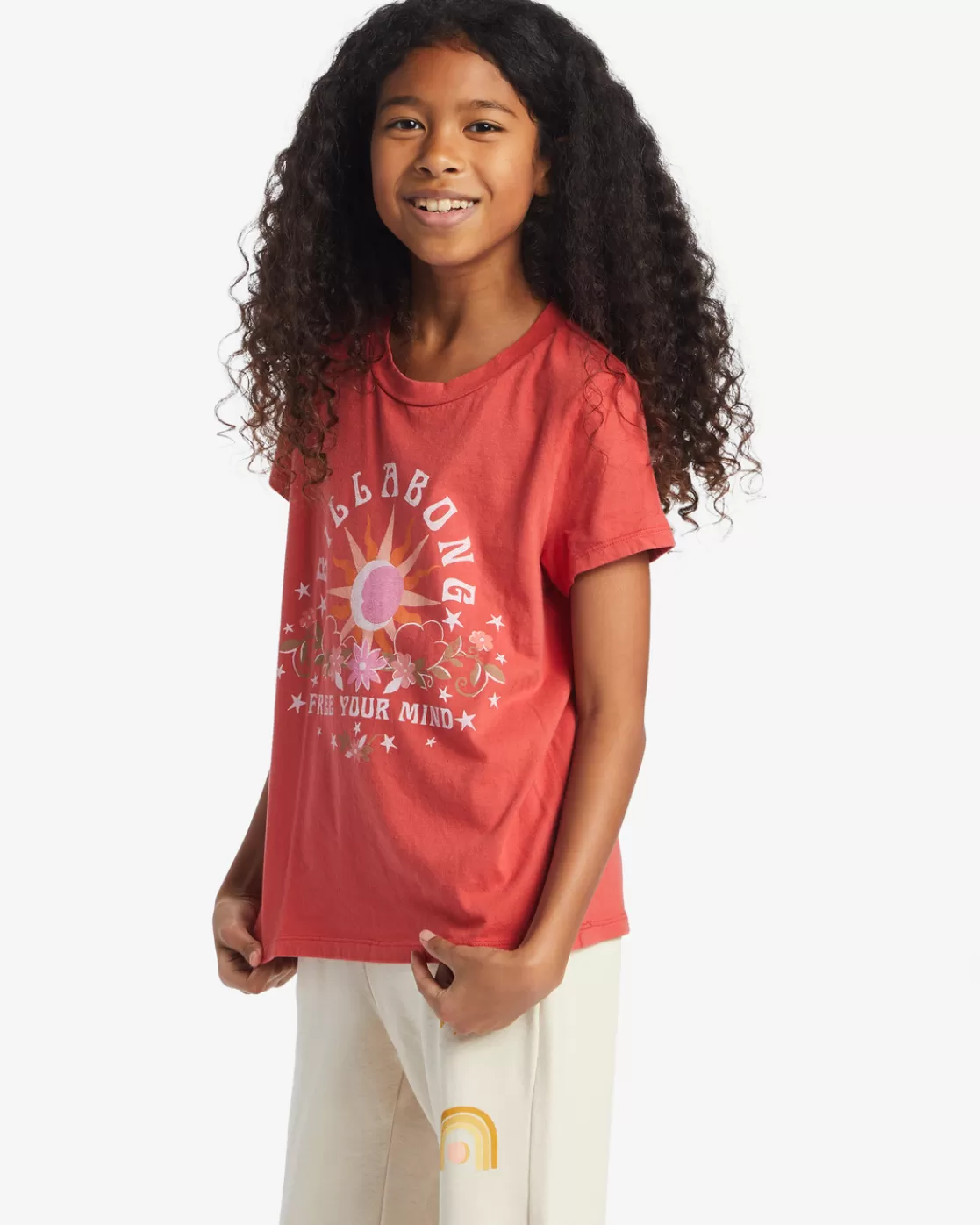 Hot Billabong Girl's Free Your Mind T-Shirt RED ROCK