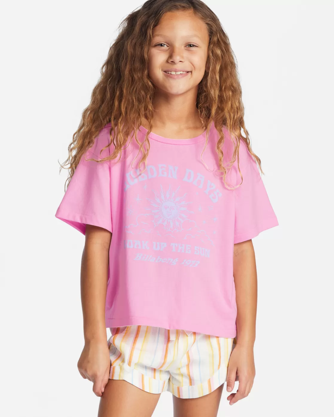 Store Billabong Girl's Golden Days T-Shirt PINK TRAILS