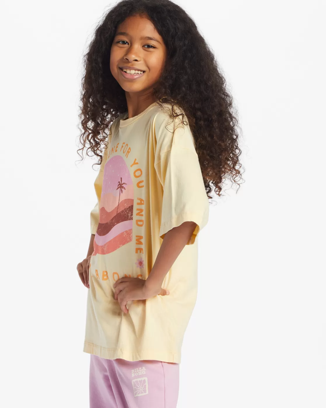 New Billabong Girl's Golden Hour T-Shirt BUTTERMILK