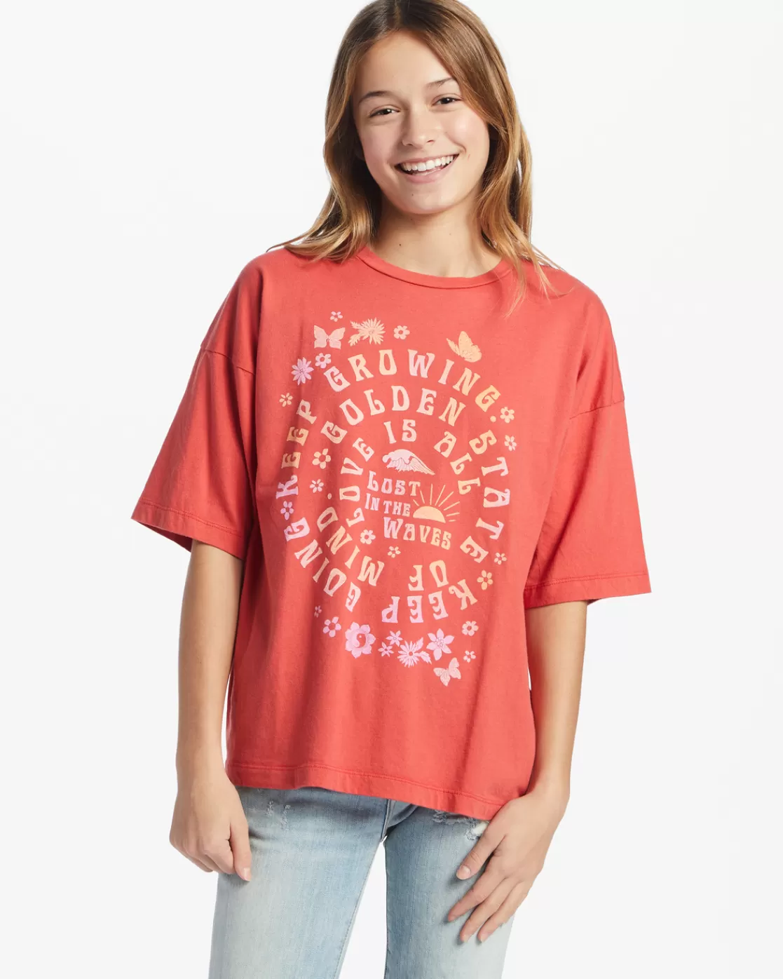 Store Billabong Girl's Good Vibes T-Shirt RED ROCK