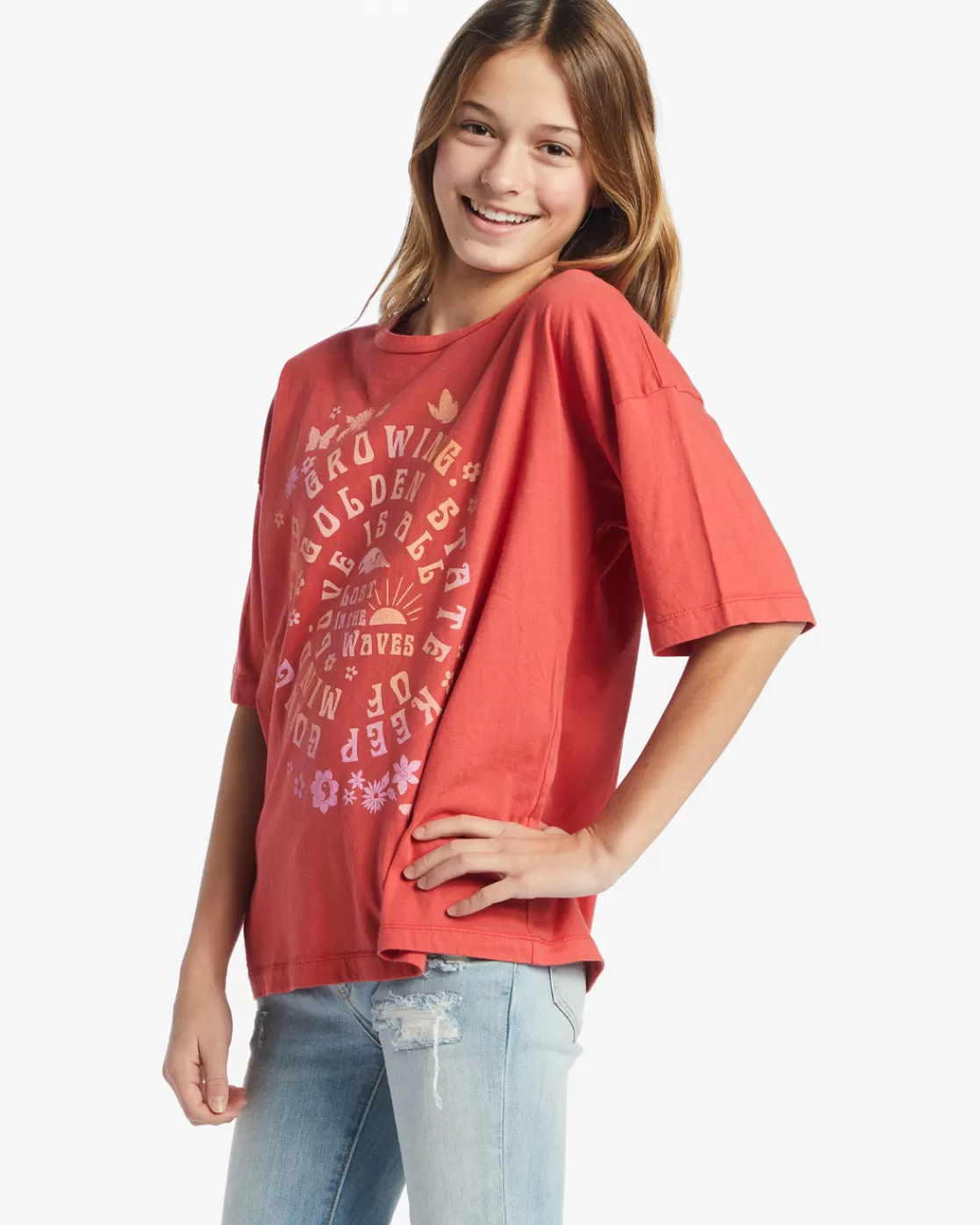 Store Billabong Girl's Good Vibes T-Shirt RED ROCK