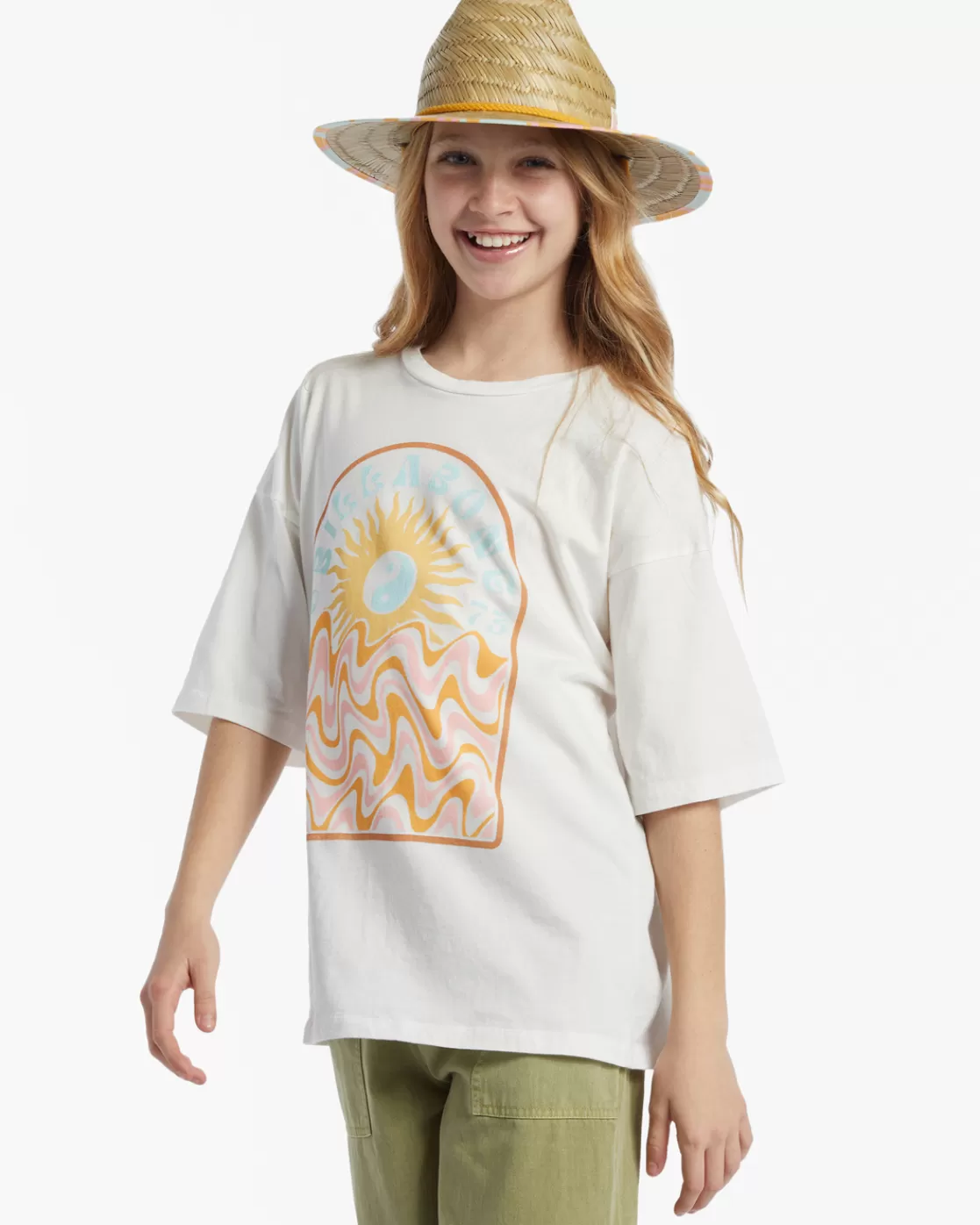 Clearance Billabong Girl's Groovy Nature T-Shirt SALT CRYSTAL