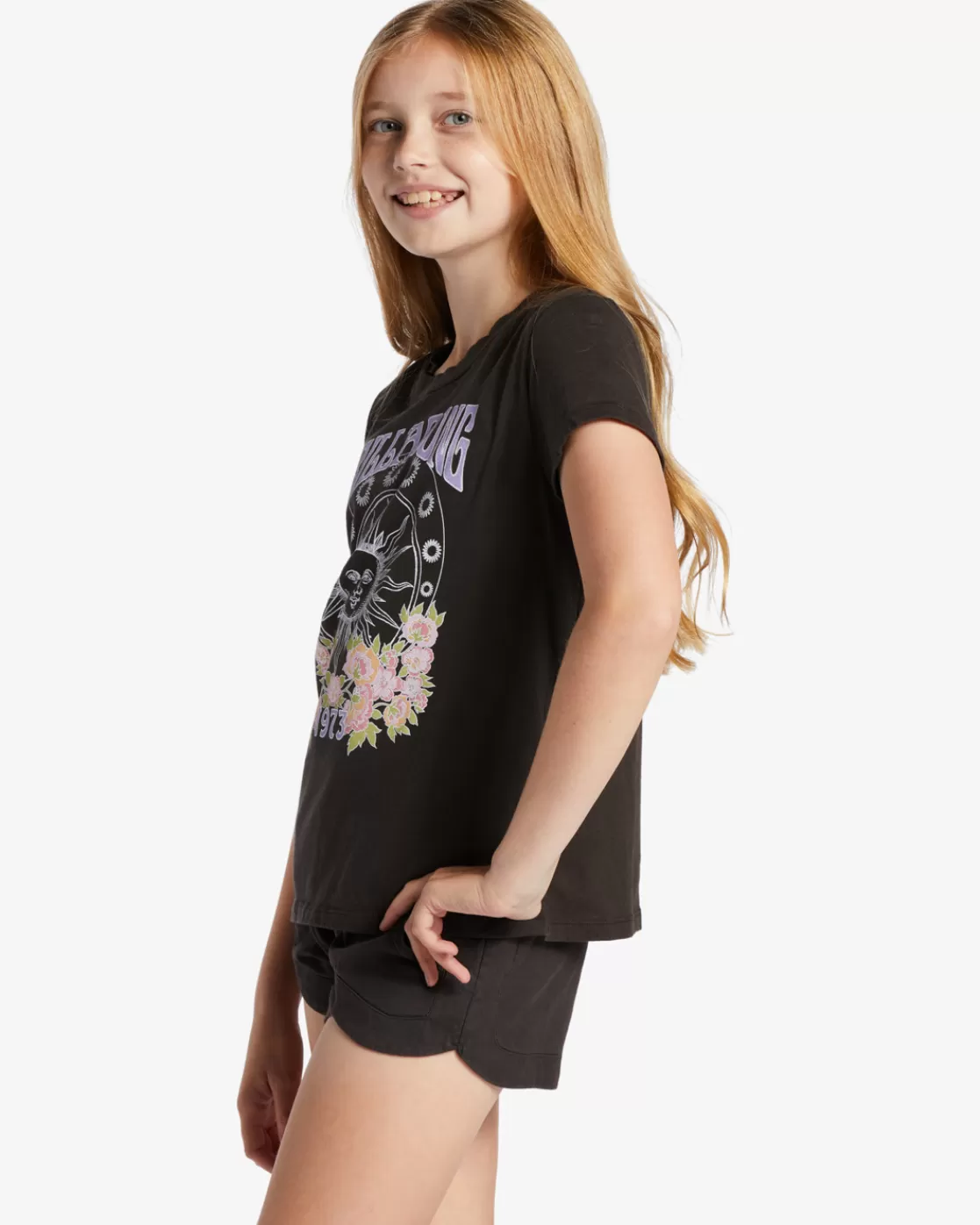 Sale Billabong Girl's Kissed By The Sun T-Shirt OFF BLACK