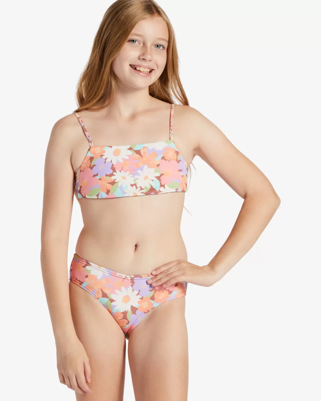 Cheap Billabong Girl's Last Bloom Two Piece Reversible Bikini Set MULTI