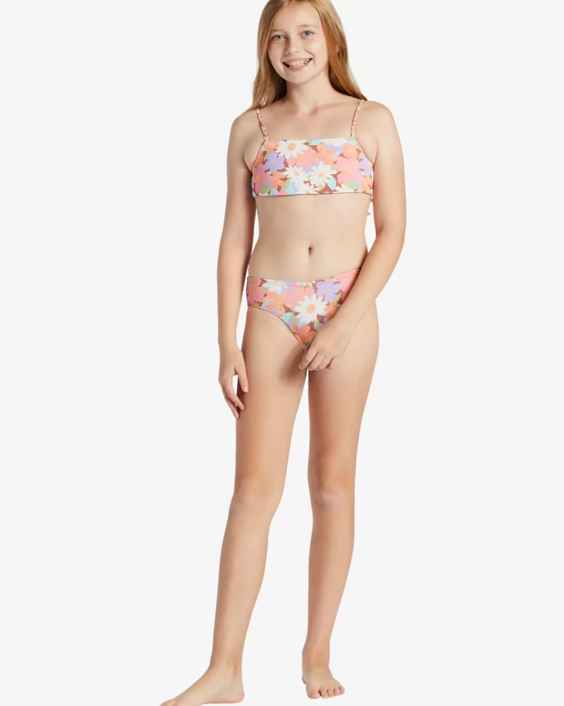 Cheap Billabong Girl's Last Bloom Two Piece Reversible Bikini Set MULTI