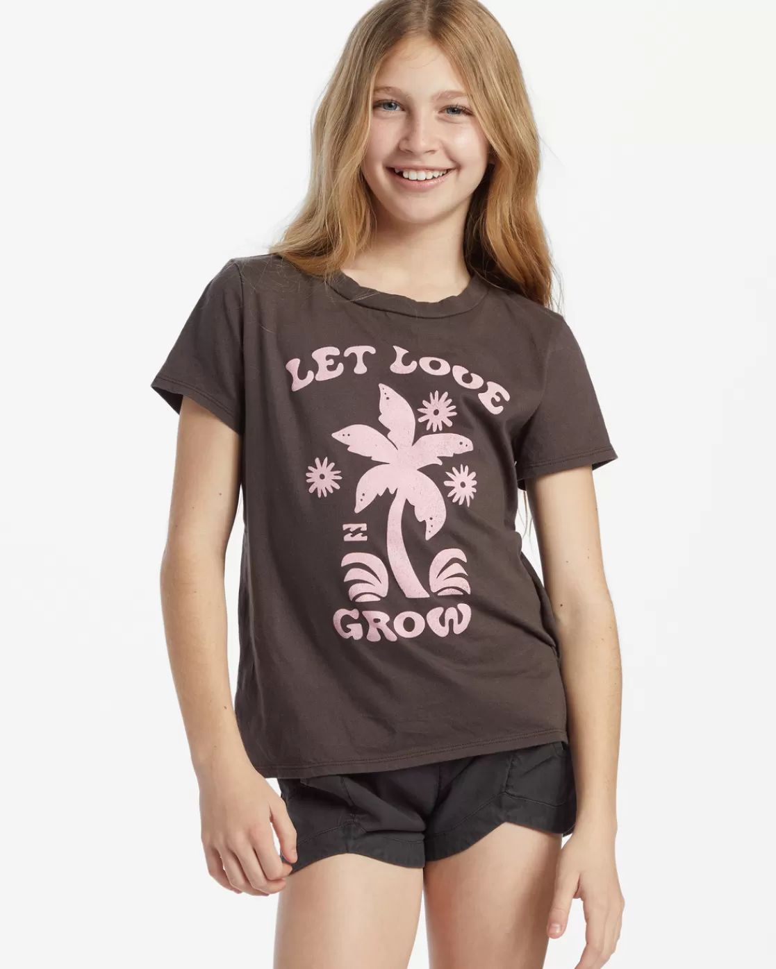 Online Billabong Girl's Let Love Grow T-Shirt OFF BLACK